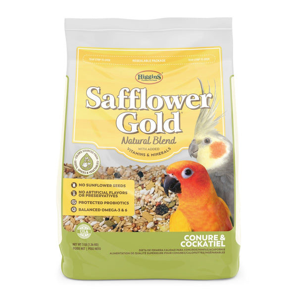 Higgins Safflower Gold Conure / Cockatiel Seed Mix - Exotic Wings and Pet Things