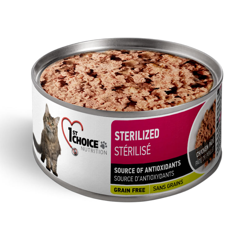 Load image into Gallery viewer, 1st Choice Sterilized Grain Free Chicken Pate Wet Cat Food 24x156g 🍁
