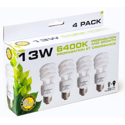 SunBlaster Compact Fluorescent Lamps 6400K - 13W / 26W / Single / 4 Pack