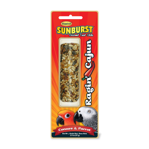 Higgins Sunburst Gourmet Conure & Parrot Ragin' Cajun Treat Stick