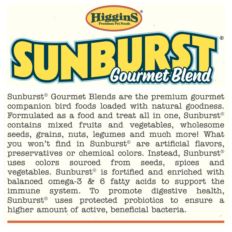 Higgins Sunburst Gourmet Blend Parrot/African Grey/Amazon Seed Mix
