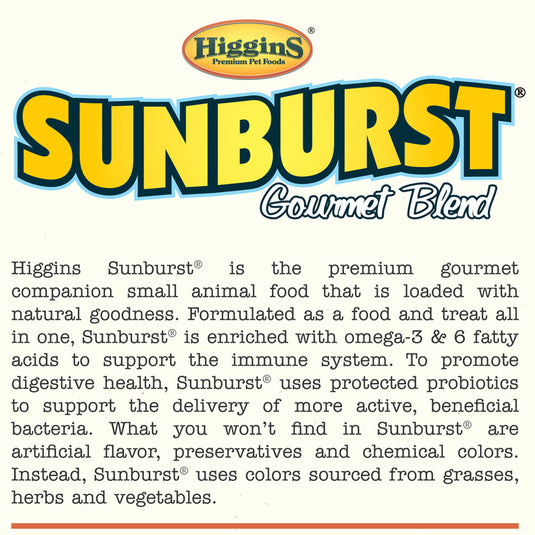 Higgins Sunburst Gourmet Blend Chinchilla 1.36 kg 3 LB Exotic Wings and Pet Things Inc