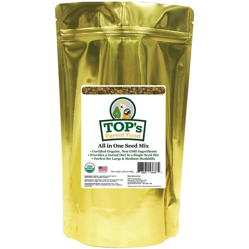 Tops All In One Seed Mix | USDA Organic Certified - Parrot / African Grey / Conure