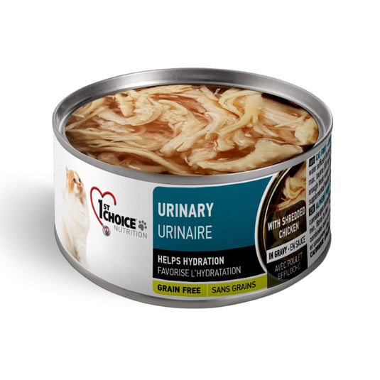 1st Choice Urinary Health Grain Free Shredded Chicken Wet Cat Food 24x85g 🍁