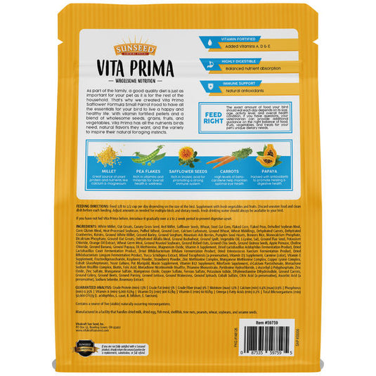Sunseed Vita Prima Safflower Formula Small Parrot Food 3 lb