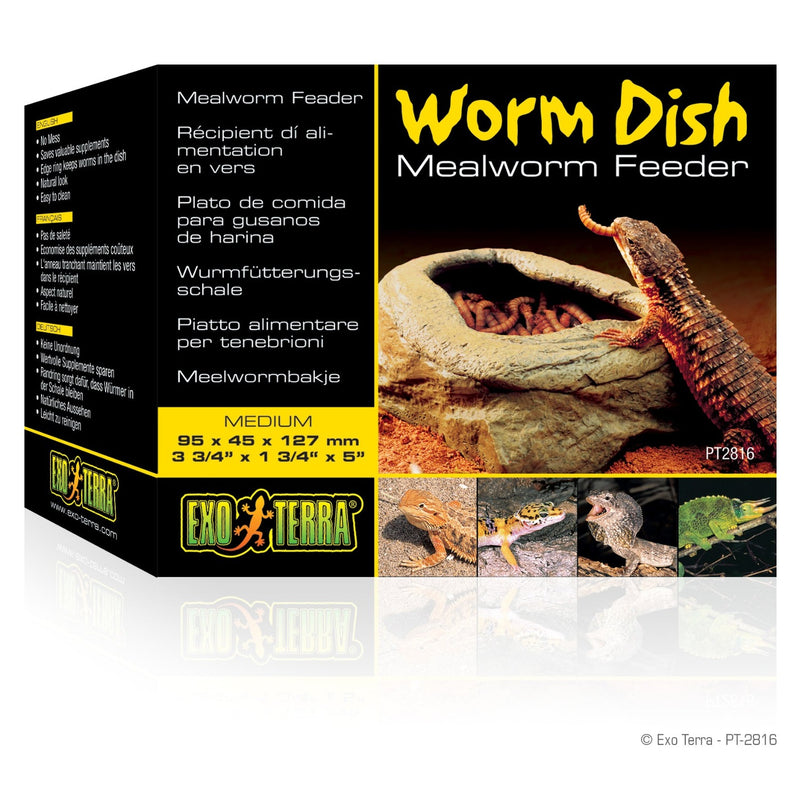 Exo Terra Reptile Two Part Escape Proof Worm Dish / Mealworm Feeder
