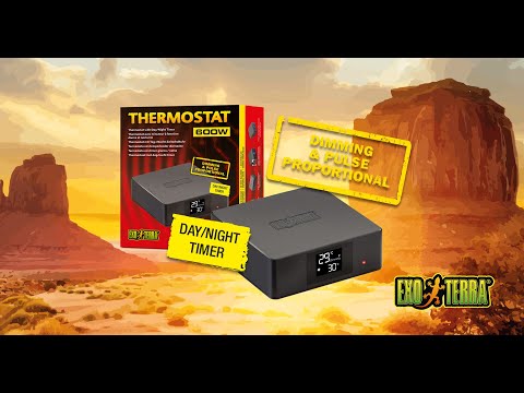 Load and play video in Gallery viewer, Exo Terra Reptile Dimming &amp; Pulse Proportional Thermostat with Day/Night Function
