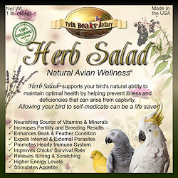 Twin Beaks Aviary Herb Salad - Exotic Wings and Pet Things
