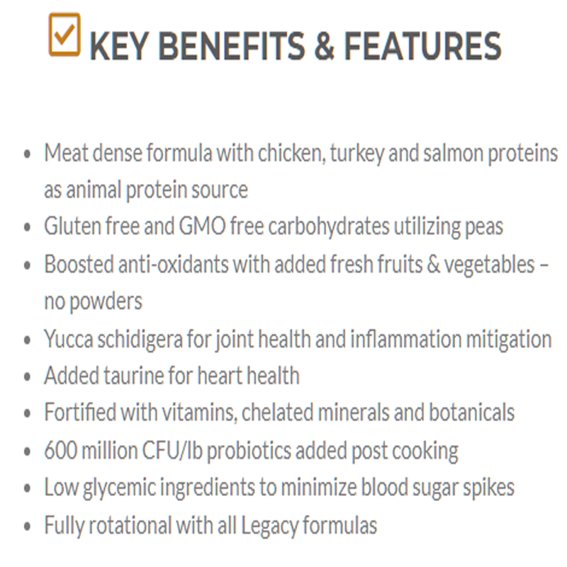 Legacy Grain Free Dog Food - Tri-Protein
