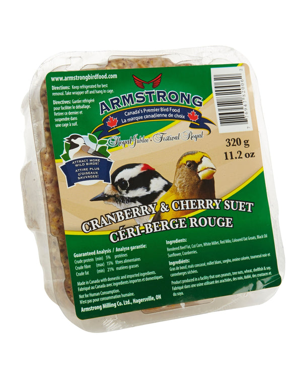 Armstrong Royal Jubilee Cranberry & Cherry Suet 320 g - Exotic Wings and Pet Things