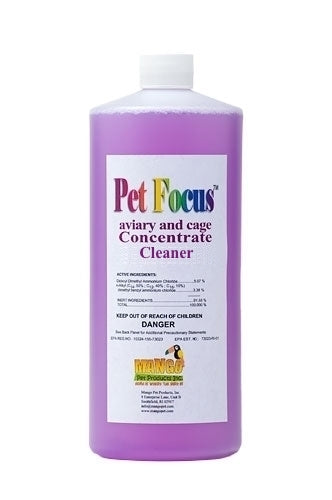 Mango Pet’s Pet Focus Aviary & Cage Cleaner Concentrate 32 oz - Exotic Wings and Pet Things