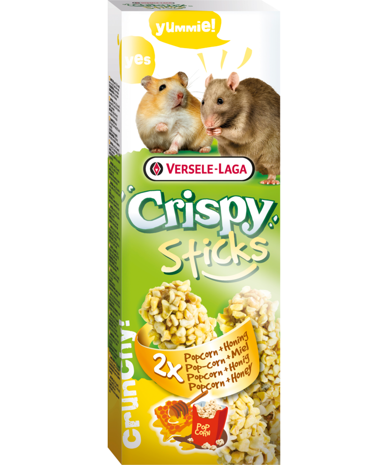 Versele-Laga Crispy Sticks Popcorn & Honey for Hamster/Rat 2 Pack - Exotic Wings and Pet Things