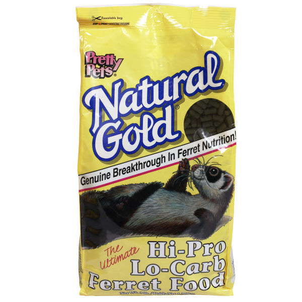 Pretty Pets Natural Gold Hi-Pro/Low-Carb Ferret Diet 3 lb - Exotic Wings and Pet Things