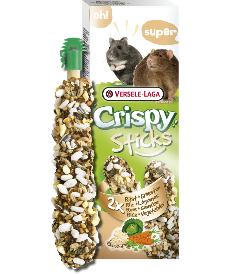 Versele-Laga Crispy Sticks Rice & Vegetables for Hamster/Rat 2 Pack - Exotic Wings and Pet Things

