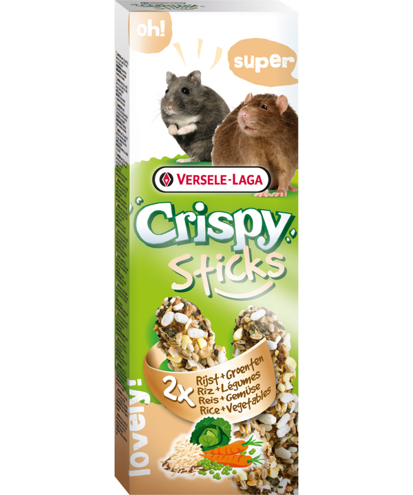 Versele-Laga Crispy Sticks Rice & Vegetables for Hamster/Rat 2 Pack - Exotic Wings and Pet Things