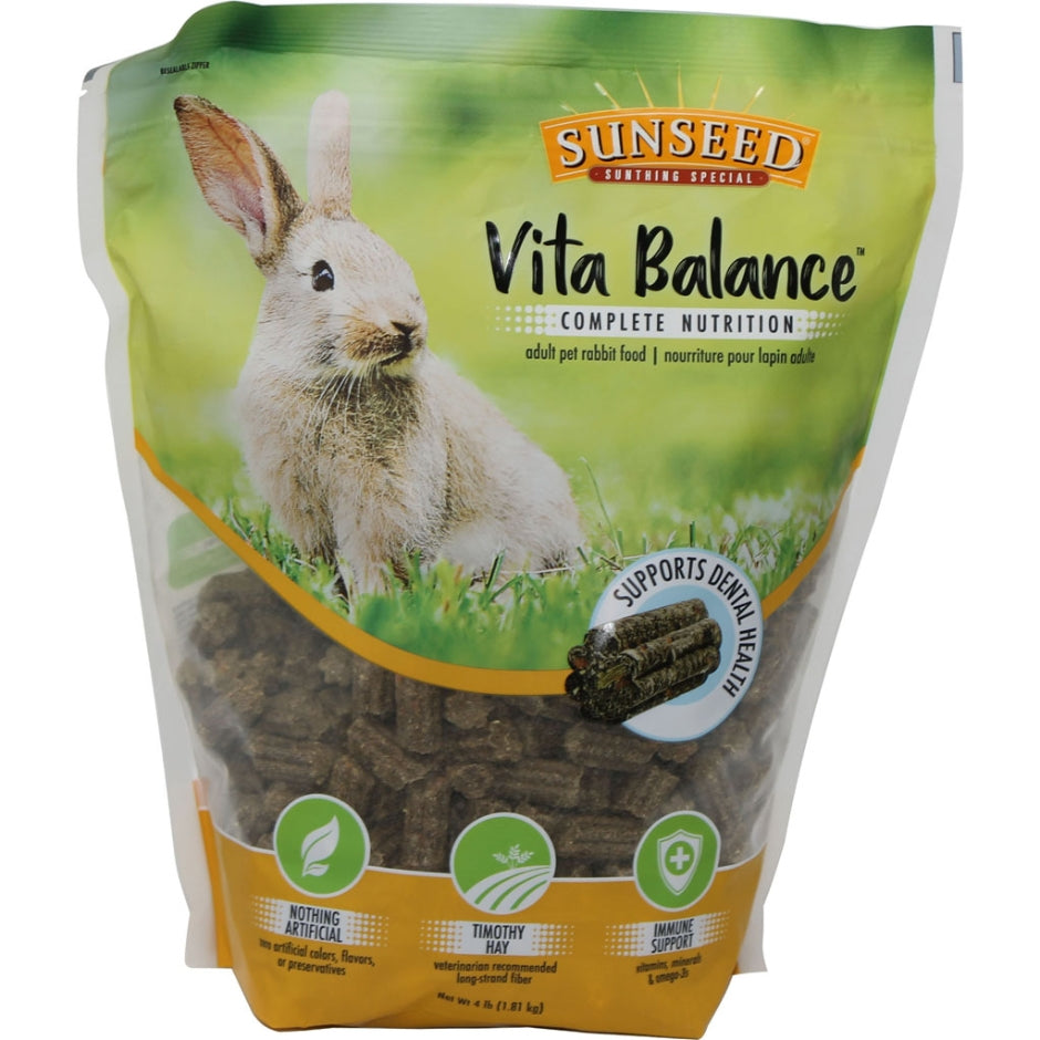 Sunseed Vita Balance Adult Rabbit Food 4lb Exotic Wings and Pet