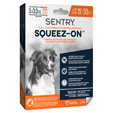 Sentry Squeez-On Flea, Tick & Mosquito Control, For Dogs (15-30 kg)