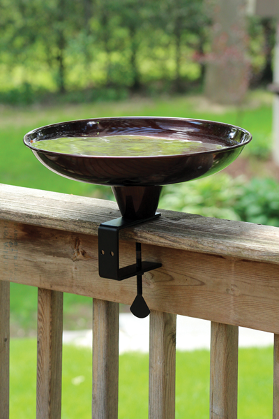 Pinebush Deck Rail Bird Bath