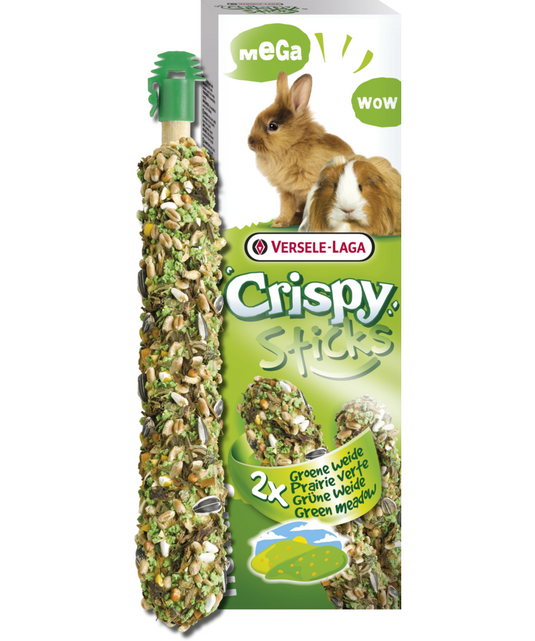Versele-Laga Crispy Mega Sticks Green Meadow for Rabbit/Guinea Pig 2 Pack - Exotic Wings and Pet Things