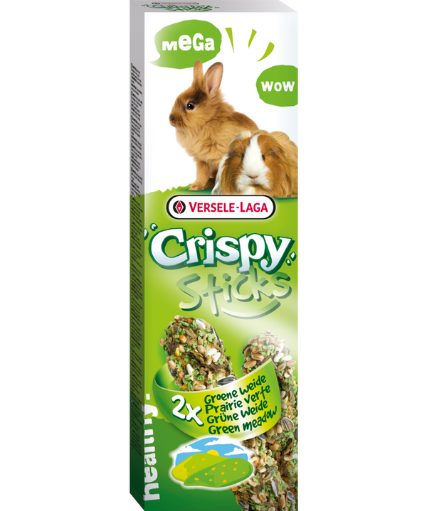 Versele-Laga Crispy Mega Sticks Green Meadow for Rabbit/Guinea Pig 2 Pack - Exotic Wings and Pet Things