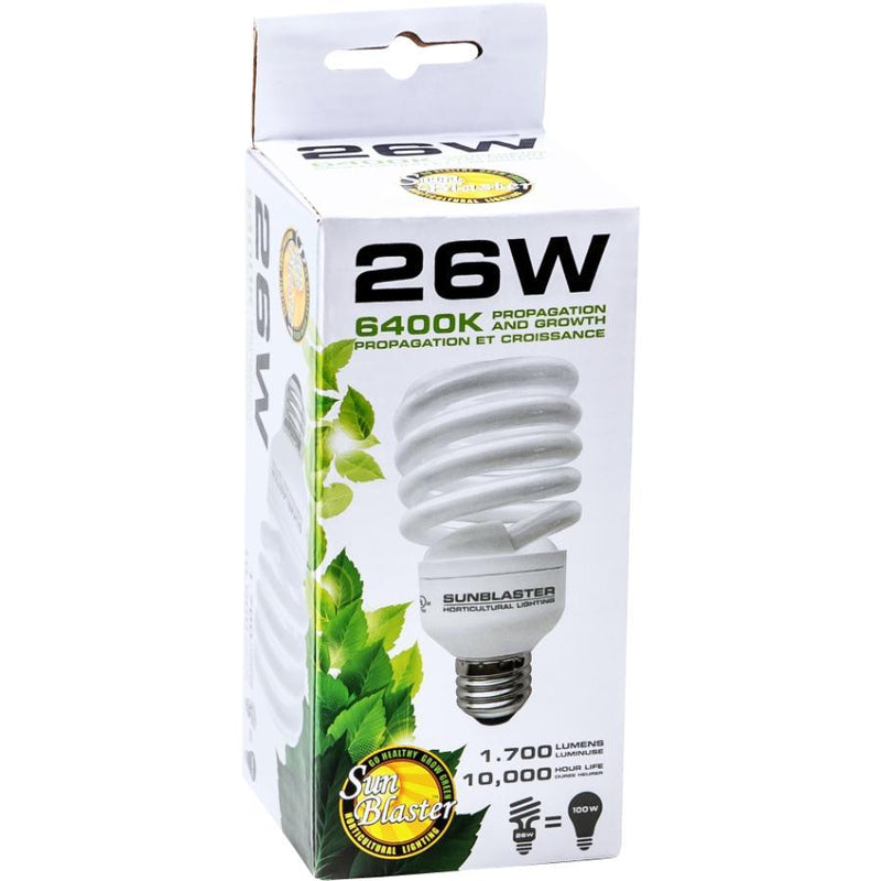 SunBlaster Compact Fluorescent Lamps 6400K - 13W / 26W / Single / 4 Pack
