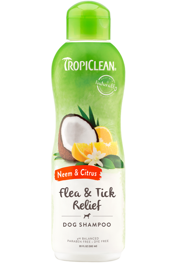TropiClean Neem & Citrus Flea & Tick Relief Dog Shampoo 20 oz