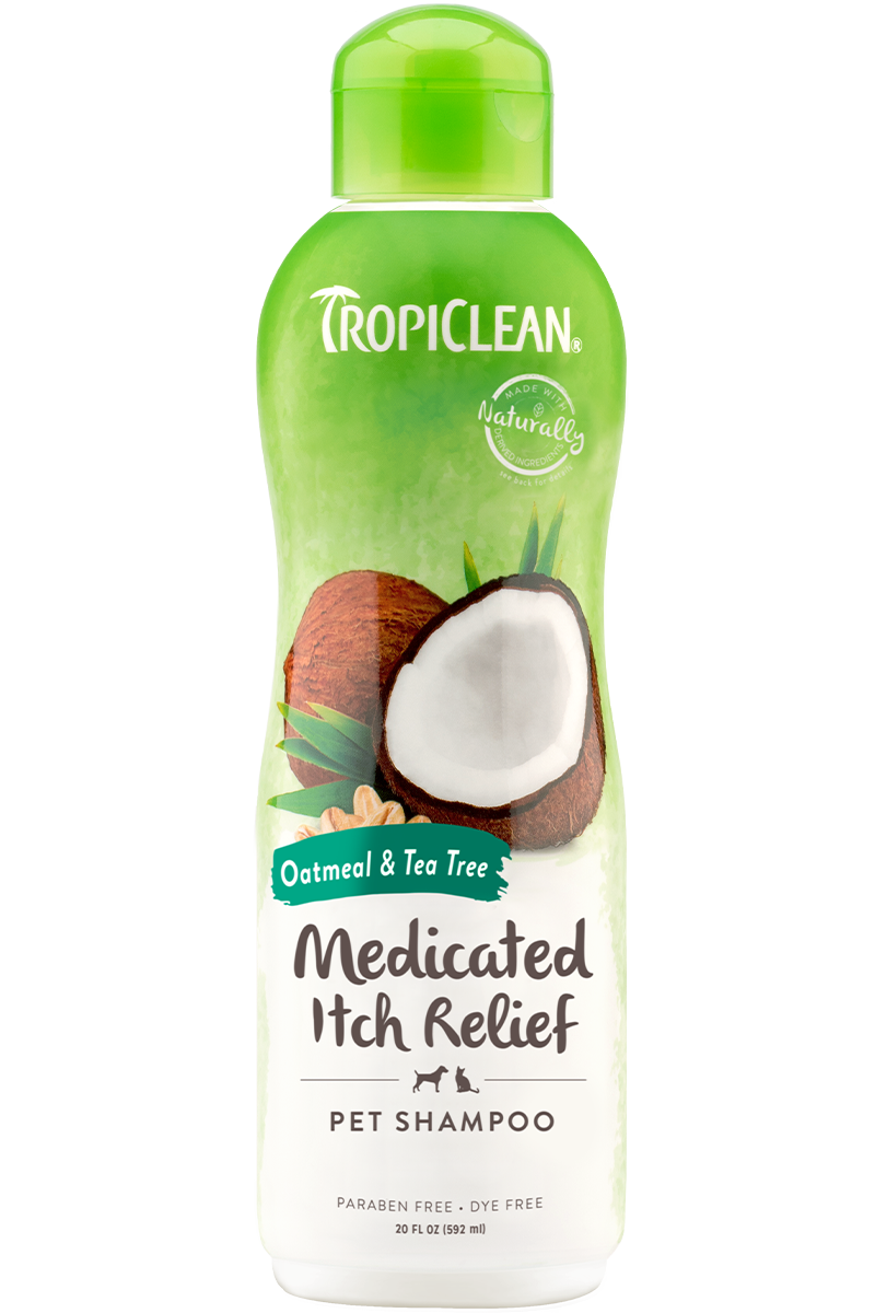 TropiClean Oatmeal & Tea Tree Medicated Dog Shampoo 20 oz - Exotic Wings and Pet Things