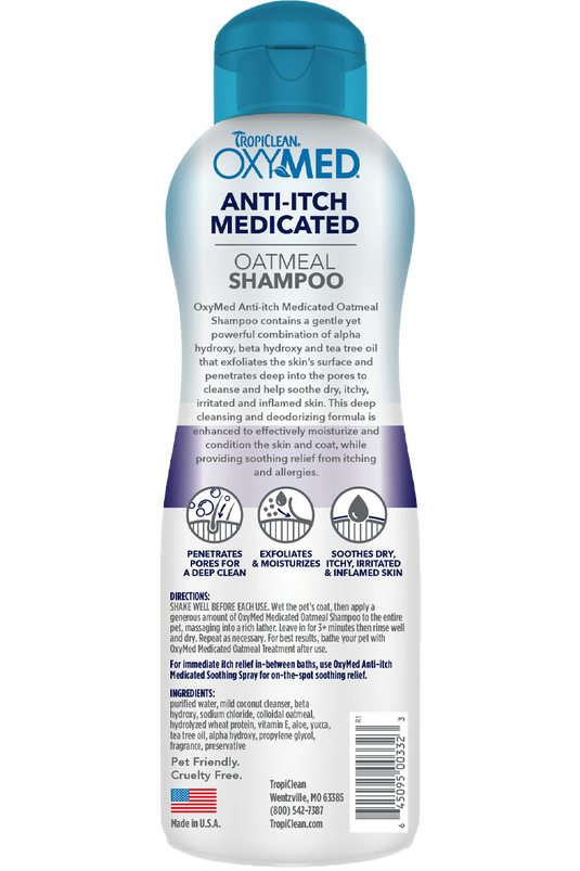 TropiClean Oxymed Anti-Itch Medicated Shampoo 20 oz - Exotic Wings and Pet Things