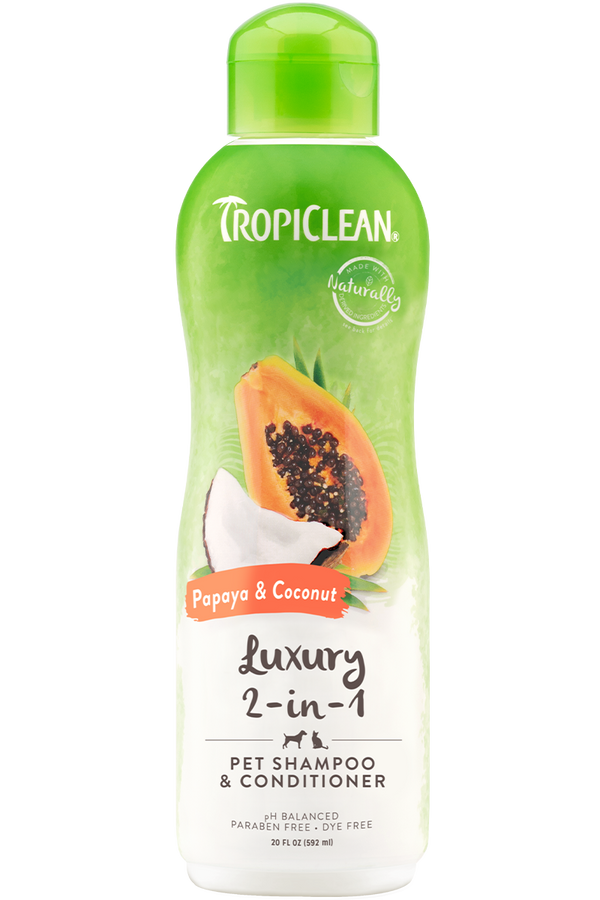 TropiClean 2-in-1 Shampoo & Conditioner Papaya & Coconut