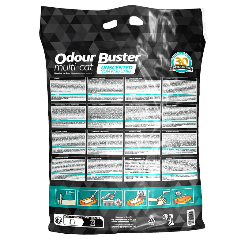 Odour Buster Multi-Cat Clumping Cat Litter Unscented - 12kg