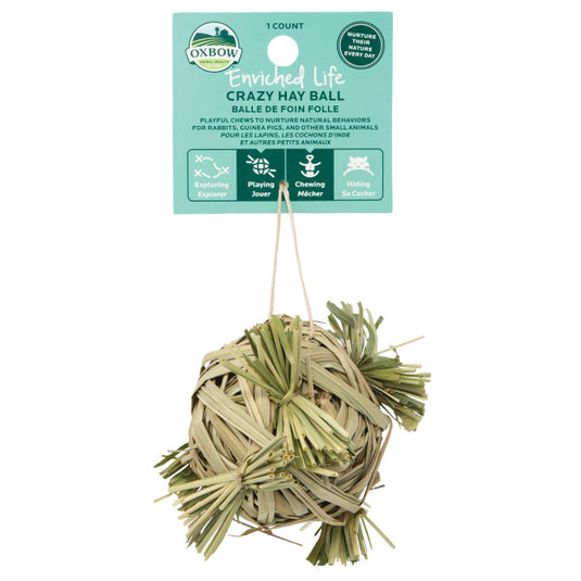 Oxbow Enriched Life Maraca Chew & Crazy Hay Ball Basket