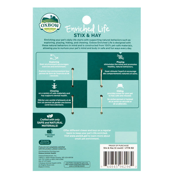 Oxbow Enriched Life Stix & Hay
