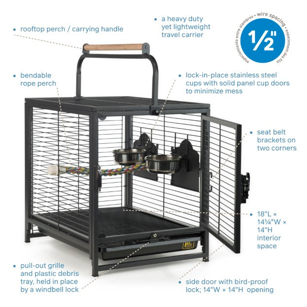 Prevue Hendryx Wrought Iron Travel Carrier - 1307
