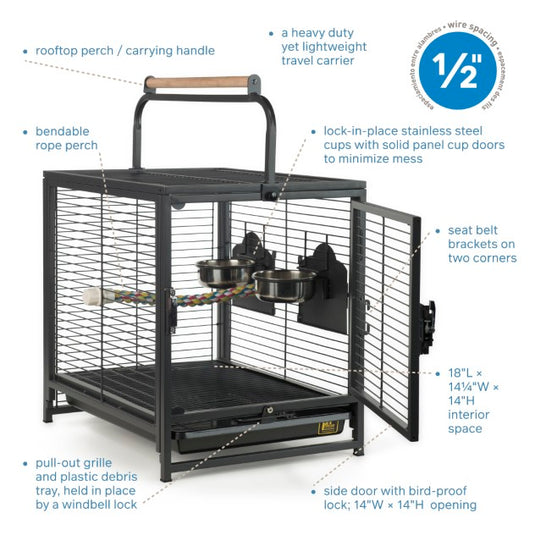 Prevue Hendryx Wrought Iron Travel Carrier - 1307